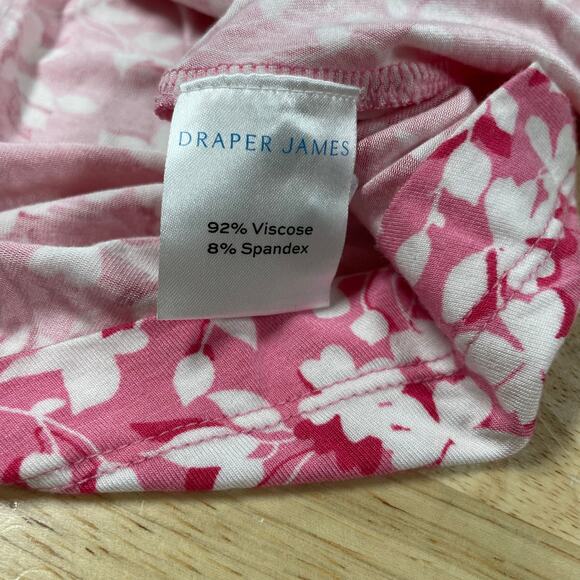 Draper James NWT Knit Kacey Dress Pink Shadow Floral Size XL Tie Neck Closure - Picture 9 of 10